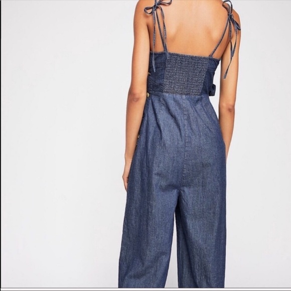 NWOT Free People Brittany Chambray Jumpsuit - Picture 4 of 6